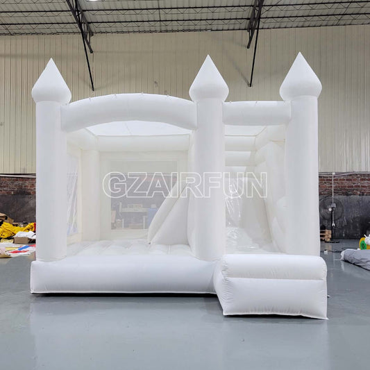 Inflatable White Bounce Combo With Slide