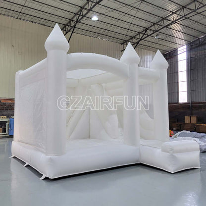 Inflatable White Bounce Combo With Slide