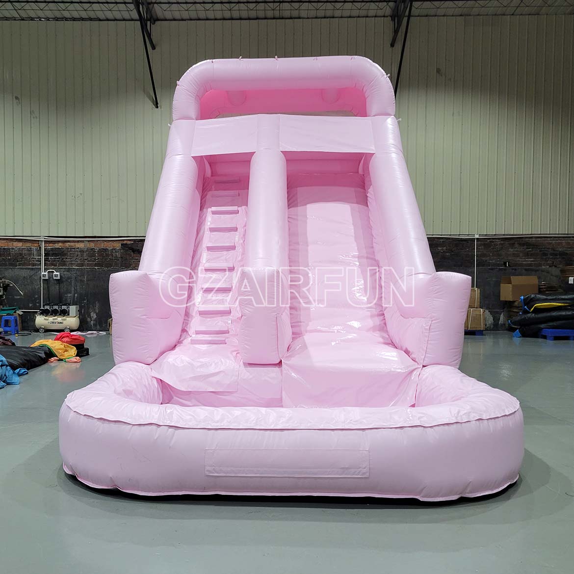 17ft inflatable pastel pink waterslide for girl party