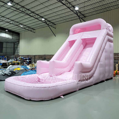 17ft inflatable pastel pink waterslide for girl party