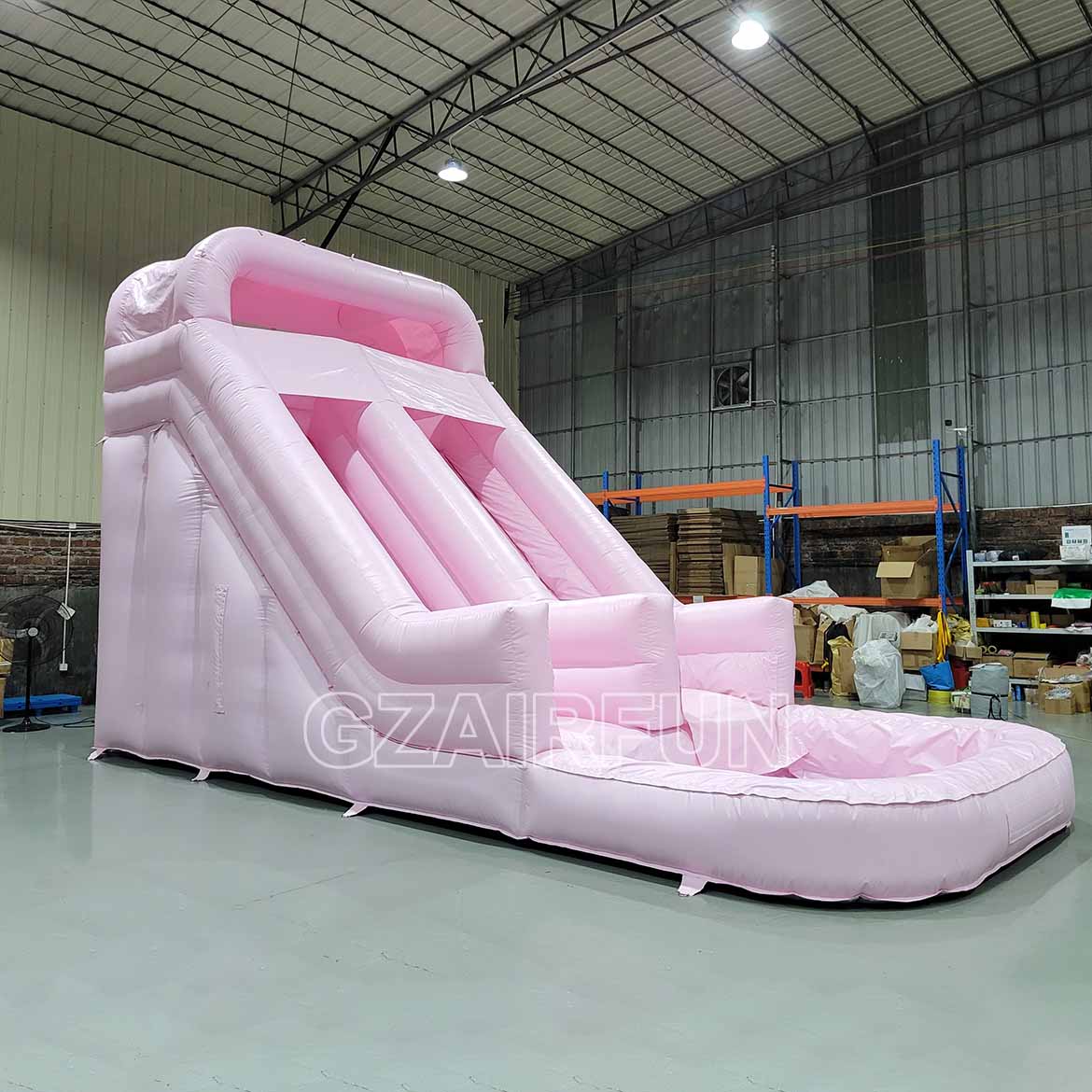 17ft inflatable pastel pink waterslide for girl party