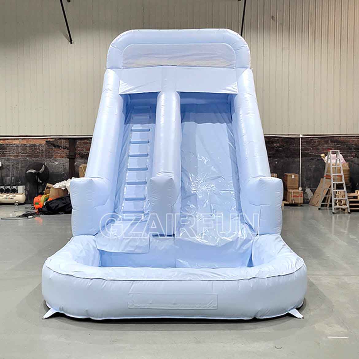 17ft inflatable pastel blue waterslide