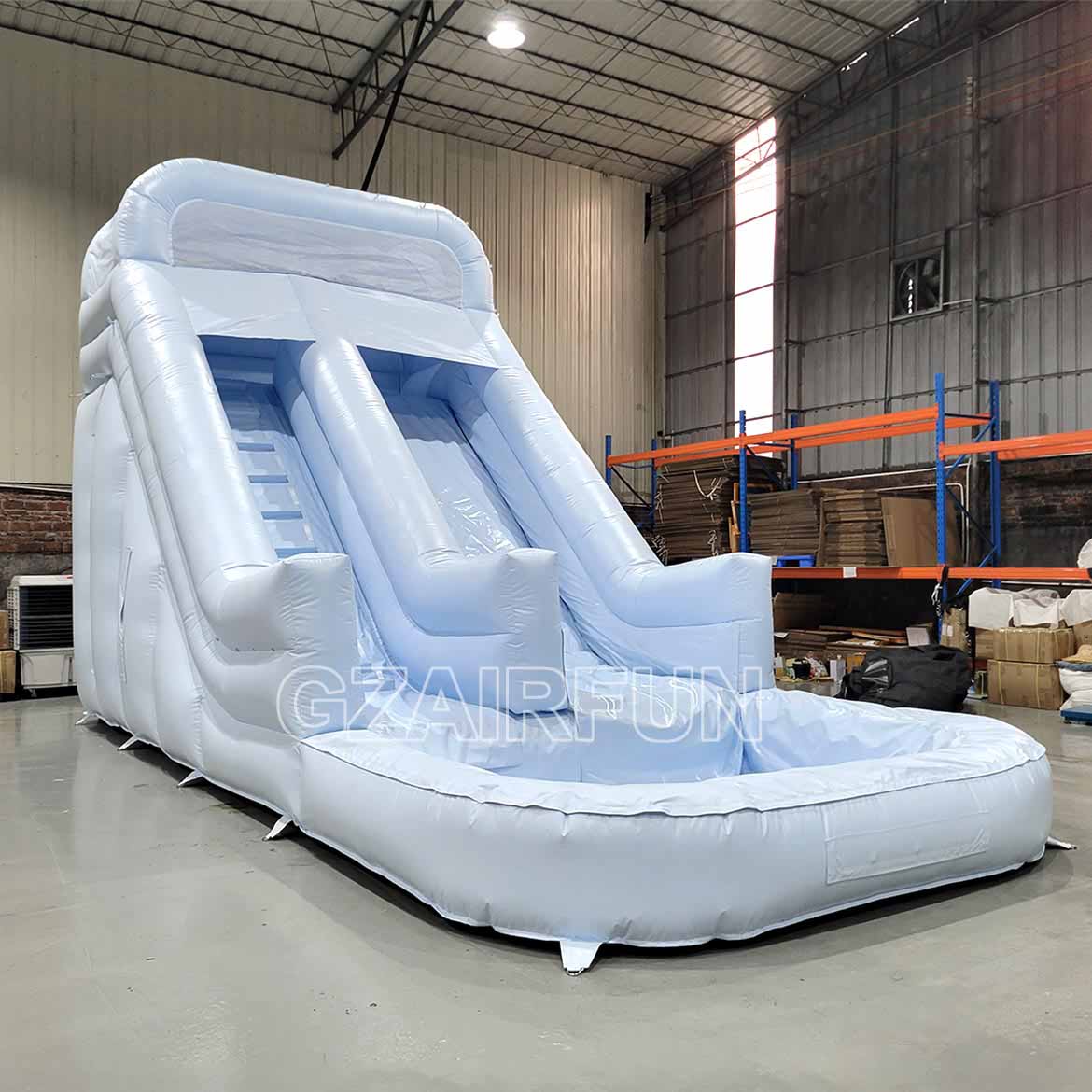 17ft inflatable pastel blue waterslide