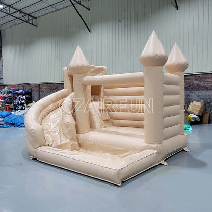 Mini Inflatable Tan Castle Waterslide For Toddler