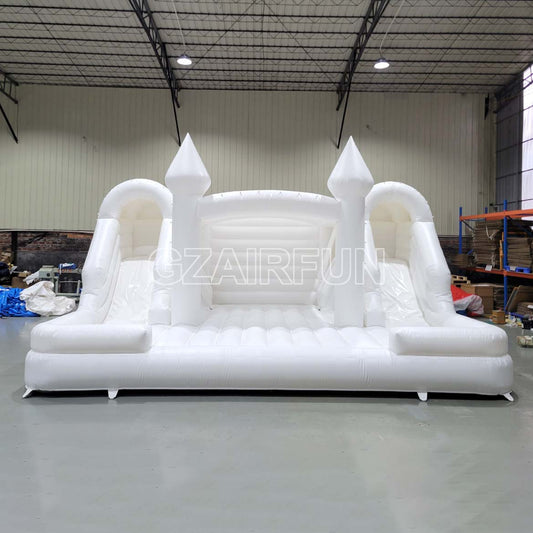 Inflatable Dual Lane White Bounce Combo