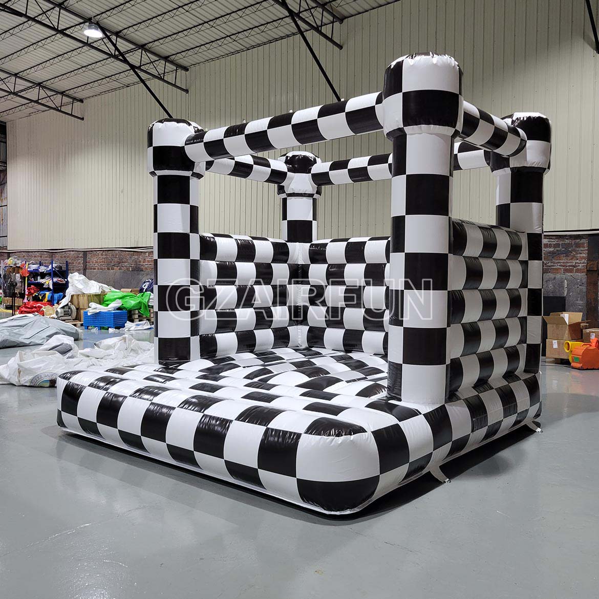 inflatable checked design jumping castle