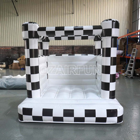 mini checked design inflatable bounce house for toddler