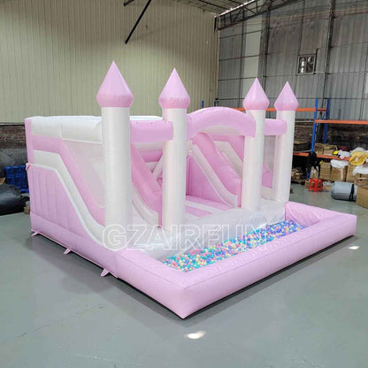 Inflatable dual slide bounce house with ball pit