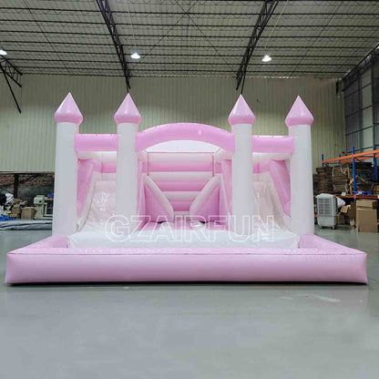 Inflatable dual slide bounce house with ball pit