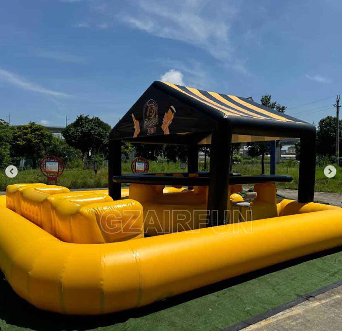 Yellow Inflatable Pool Bar For Party Fun