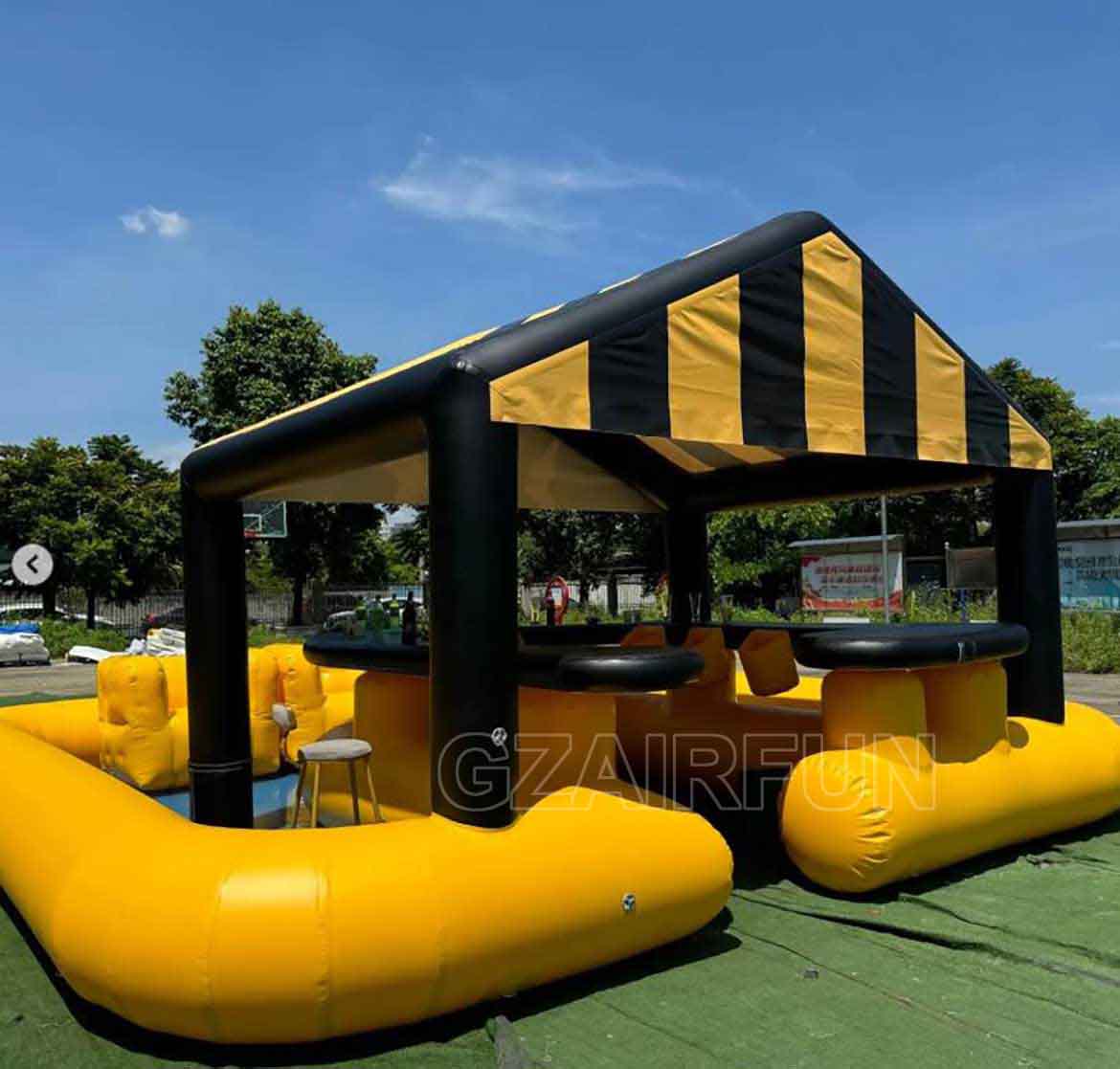 Yellow Inflatable Pool Bar For Party Fun