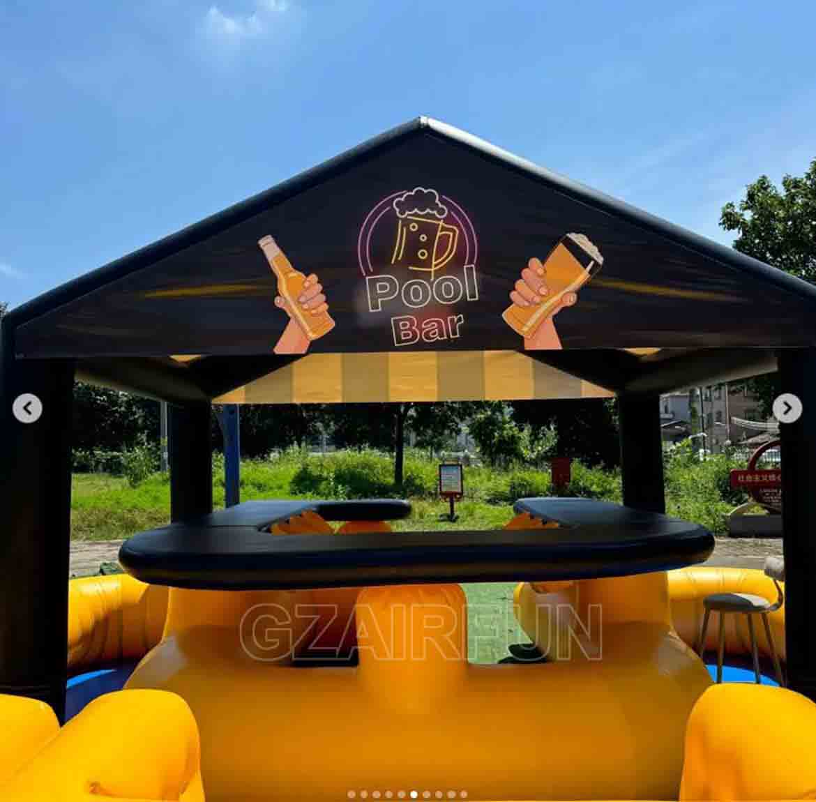 Yellow Inflatable Pool Bar For Party Fun