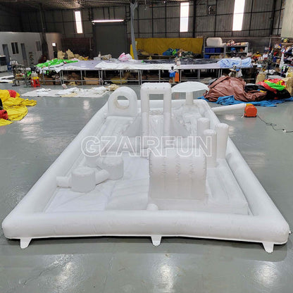 white mini inflatable Splash pad for softplay party