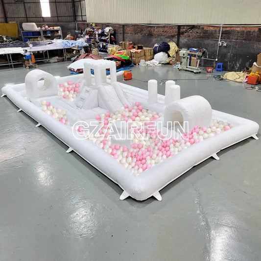 white mini inflatable Splash pad for softplay party