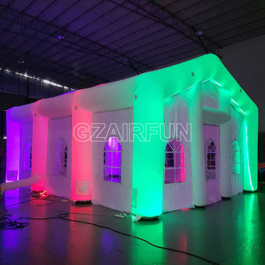 Portable White Inflatable Wedding Tent with Colorful LED Lights