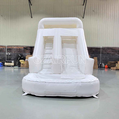 13ft inflatable white slide with attached pool for swimming pool