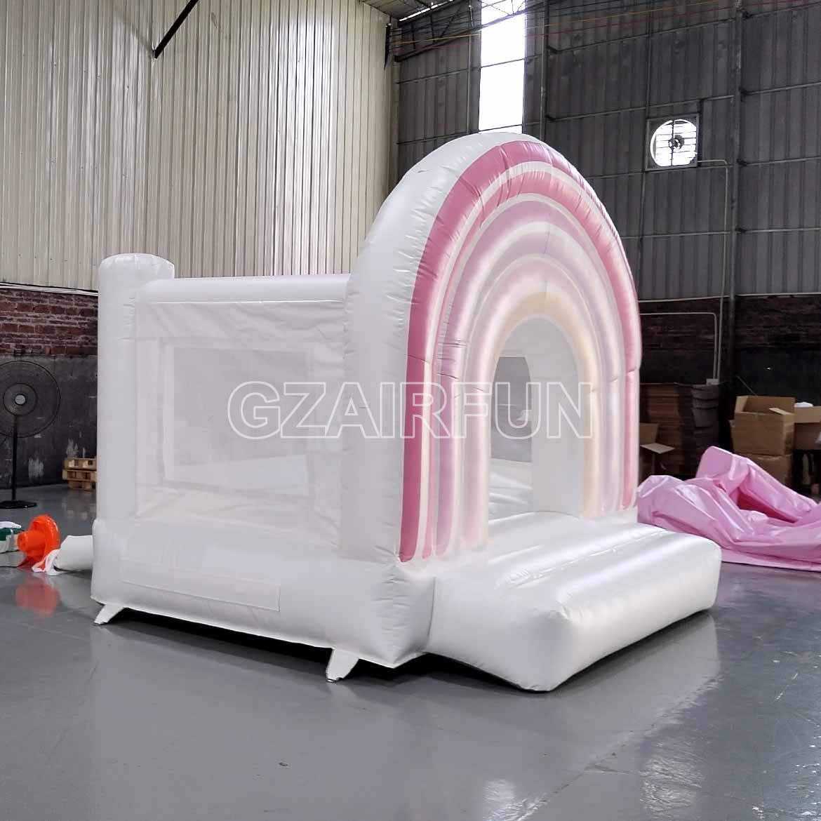 Peach Boho Rainbow Bounce House For Kids Party