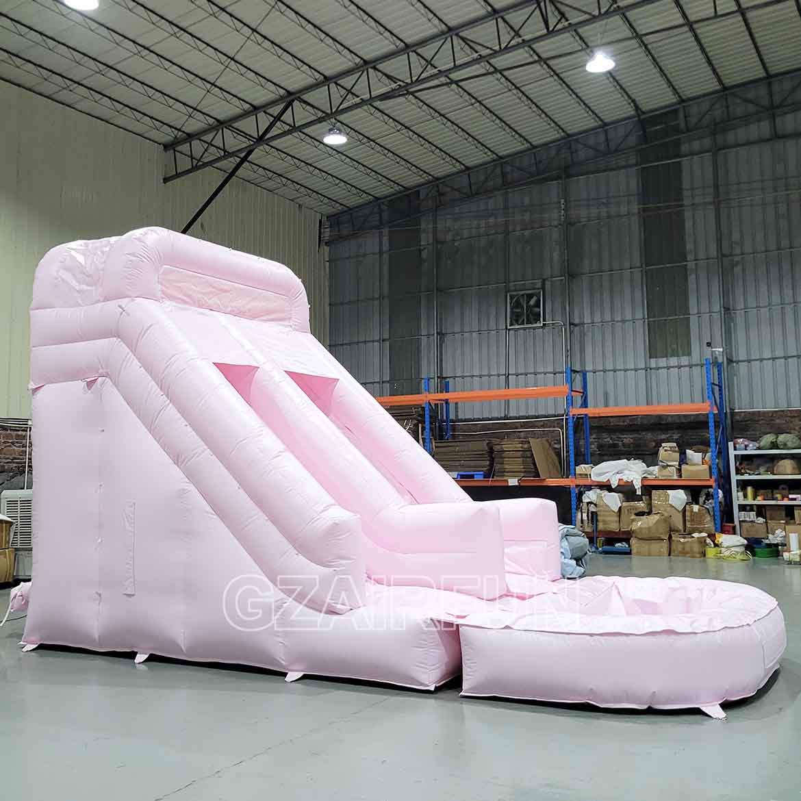 13ft inflatable pastel pink slide with attached pool