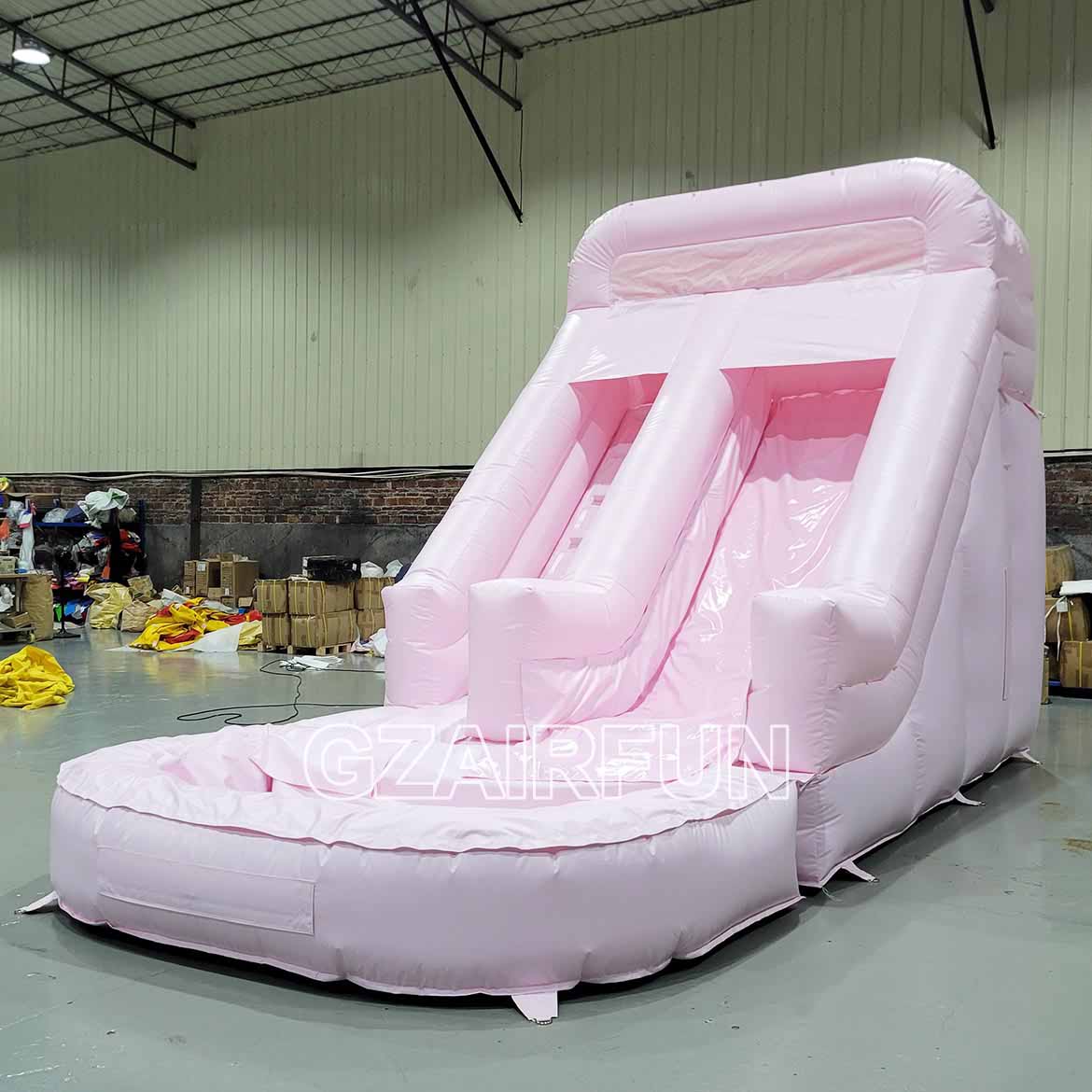 13ft inflatable pastel pink slide with attached pool