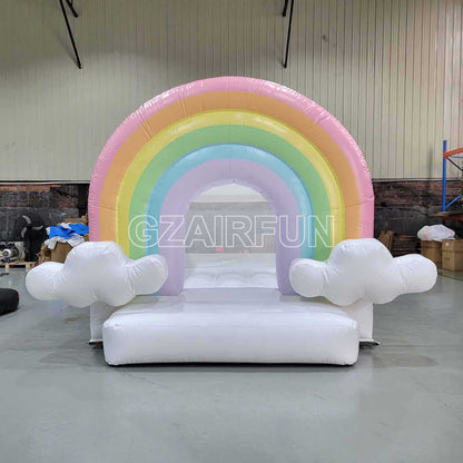 mini rainbow bounce house with cloud for softplay rental