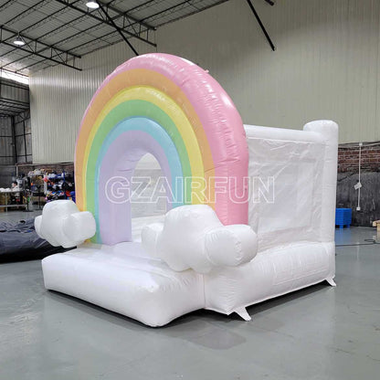 mini rainbow bounce house with cloud for softplay rental