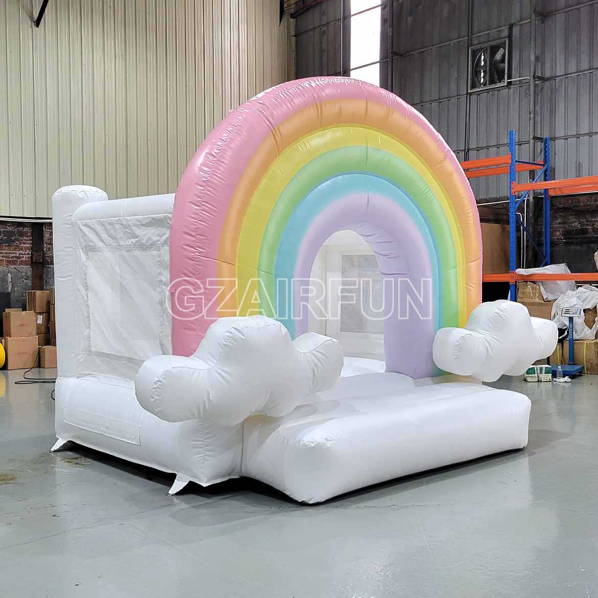 mini rainbow bounce house with cloud for softplay rental