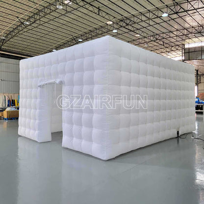 Inflatable white color cube party tent with lighting